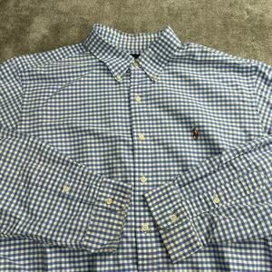 Polo Ralph Lauren Classic Fit Button Down Shirt Size XXL Checkered Flesh Pony